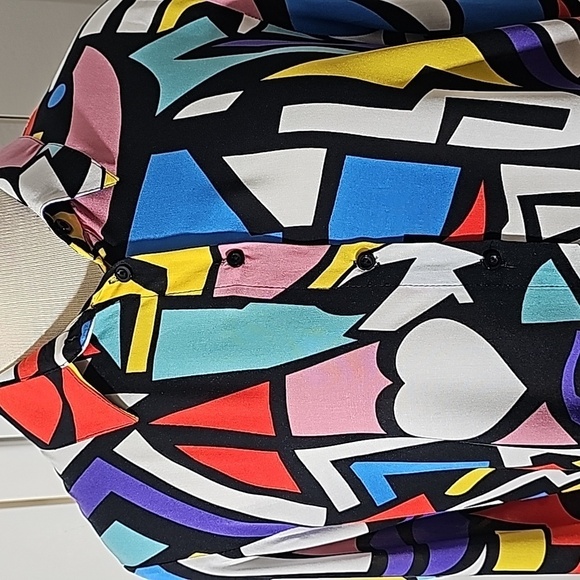 Big Dart Artsy, pop art, modern button-up shirt. Size 10, NWT great gift. - Picture 2 of 6